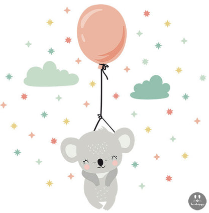 Vinilo bebe koala globo colores