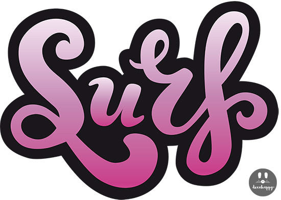 Vinilos juveniles Surf letras rosas