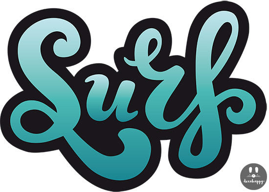 Vinilos juveniles Surf letras turquesas