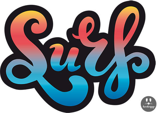 Vinilos juveniles Surf letras multicolor