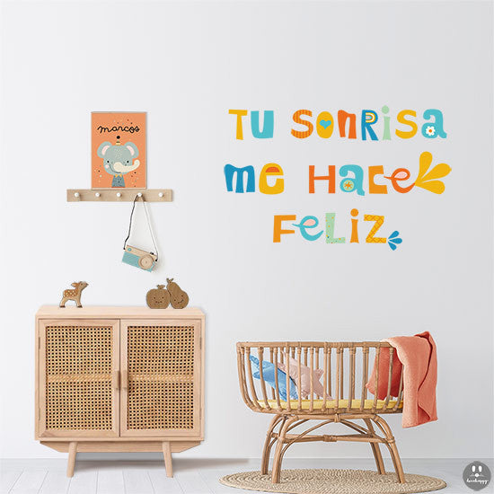 Vinilo infantil you make me happy colores