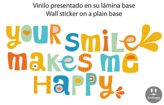 Vinilo infantil you make me happy colores