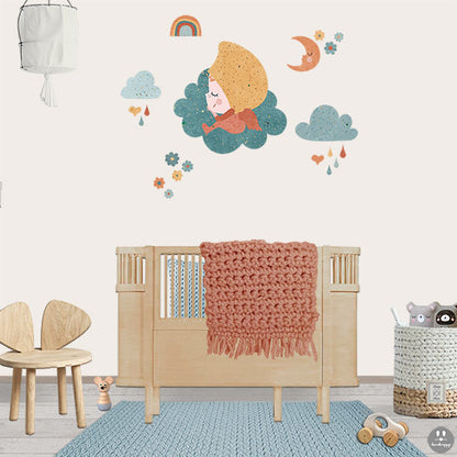 Vinilo infantil bebe dormido nube