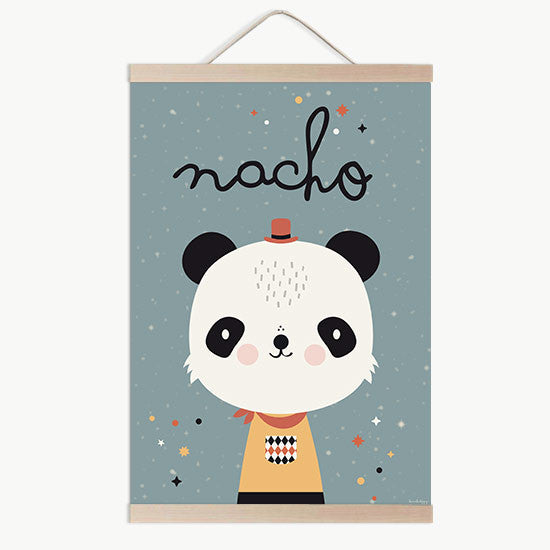 Lámina nombre infantil panda fufu