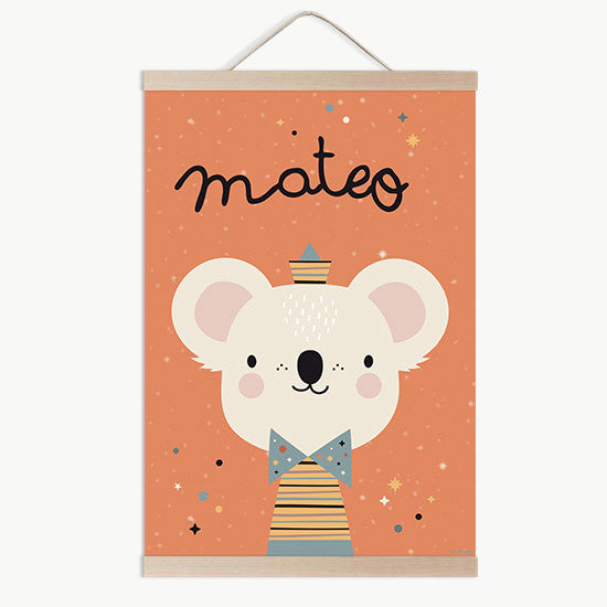 Lámina nombre infantil koala upss