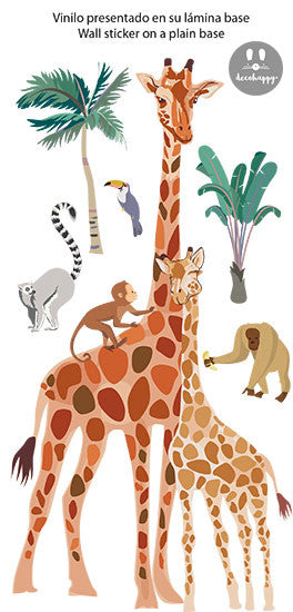 Vinilo infantil jirafas salvajes
