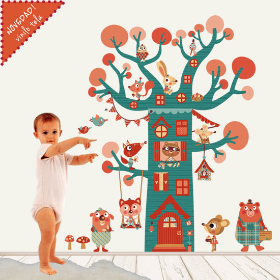 novedades vinilos infantiles arbol casita