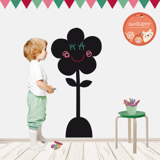 vinilo infantil pizarra flor