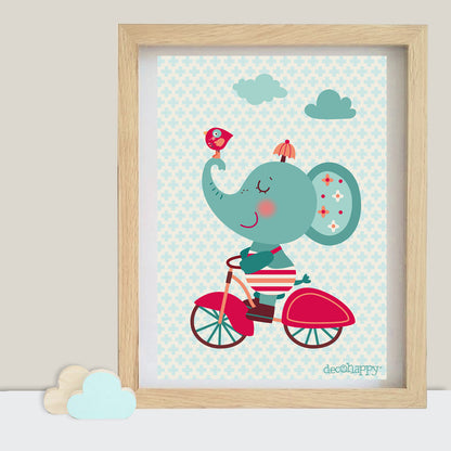 lamina infantil elefante bici